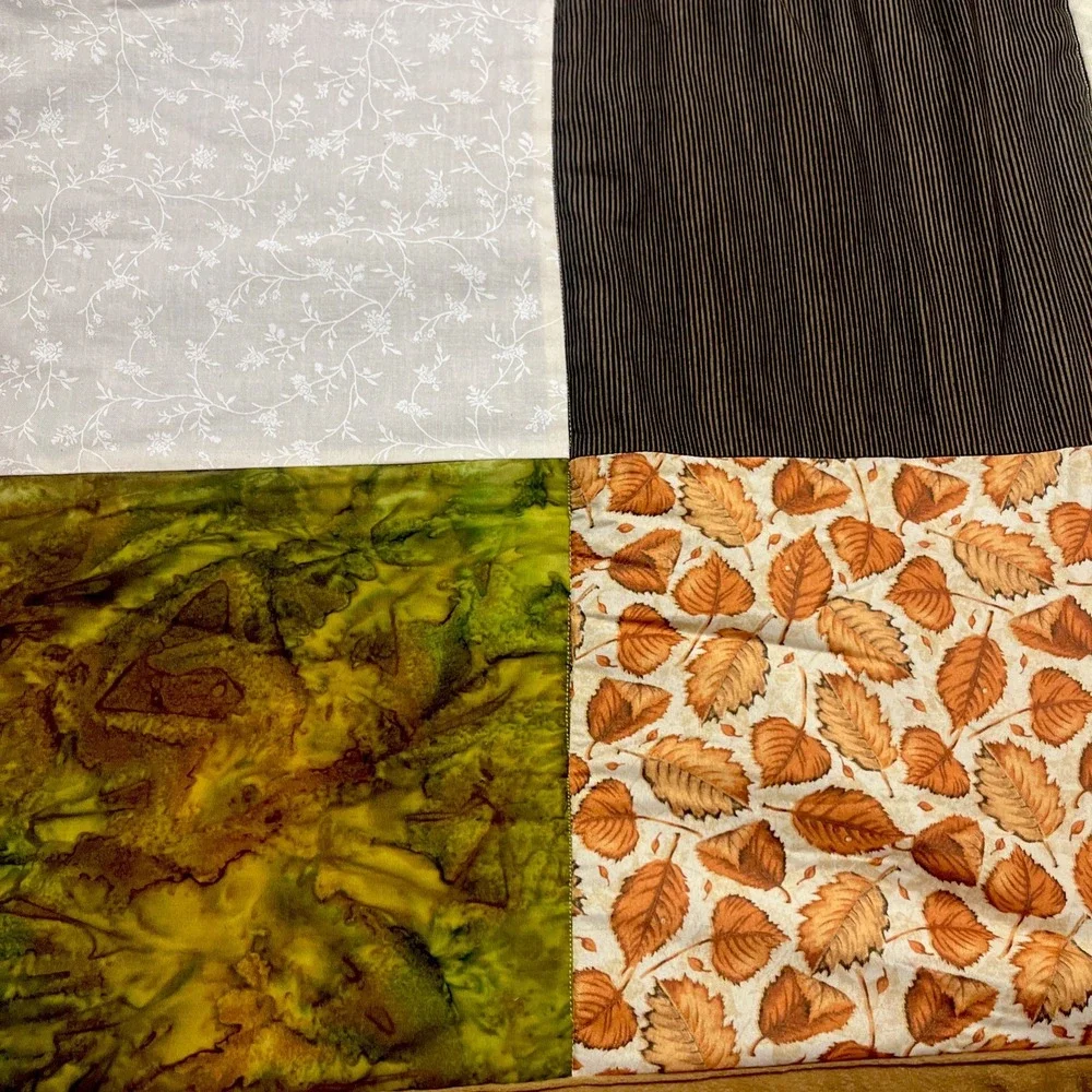 Handmade Patchwork Quilt Fall Themed Machine Sewn Faux Suede Back 40